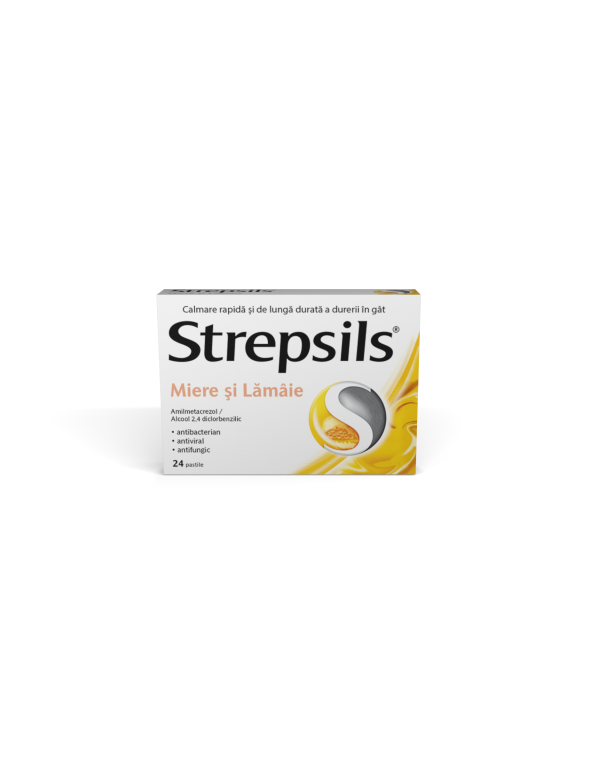 Strepsils Miere și Lămâie, 24 pastile