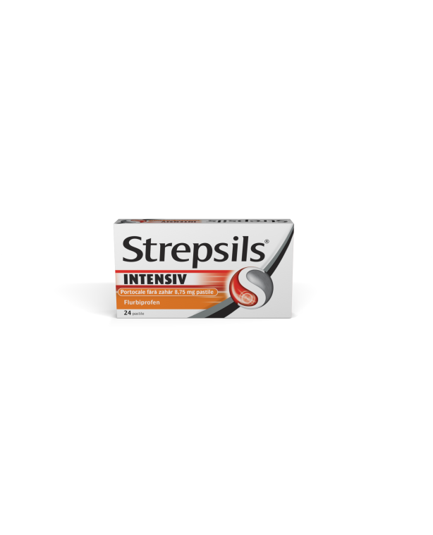 Strepsils Intensiv Portocale fără zahăr, 24 pastile