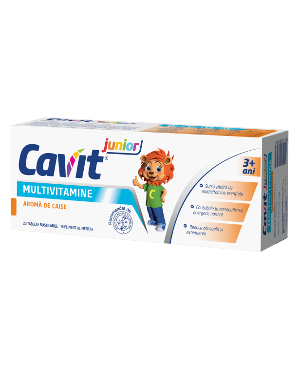 Cavit junior multivitamine aroma de caise x 20 tablete masticabile