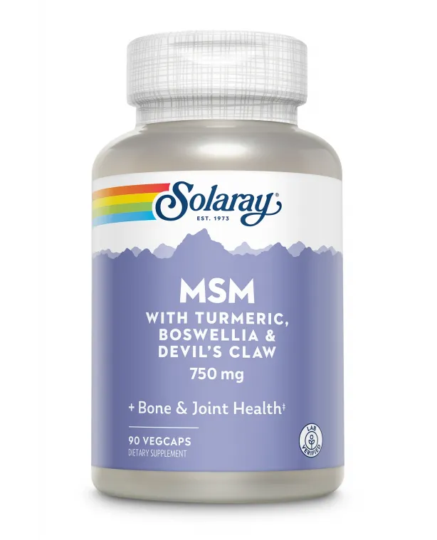 MSM Solaray, 750 mg, 90 capsule vegetale, Secom