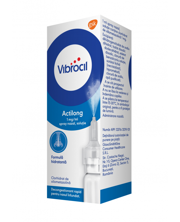 Vibrocil Actilong 1 mg/ml x 1 spray nazal 10 ml