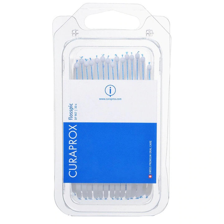 Scobitori cu ata dentara, 30 buc., Curaprox