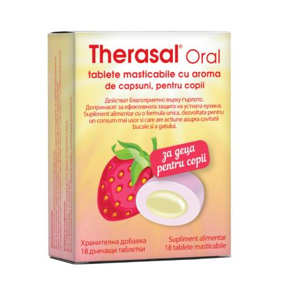 Therasal Oral pentru copii capsuni x 18 compr. Masticabile