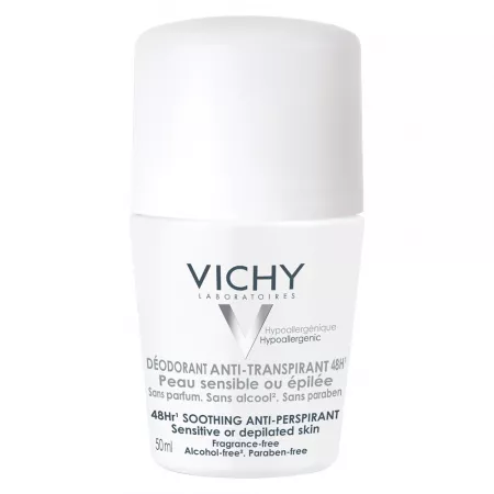 Deodorant antiperspirant fara parfum 50ml, 48h, Vichy