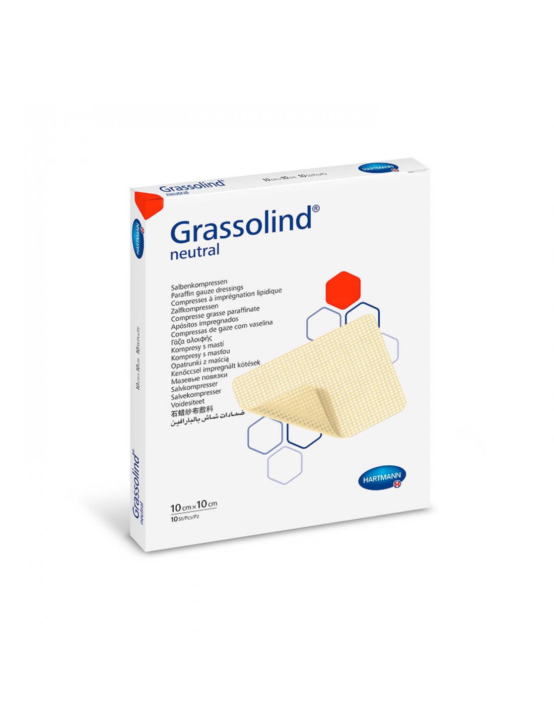 Grassolind pansament ung. 10x10, 10 buc., Hartmann